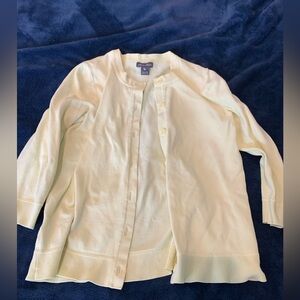 Eddie Bauer Paste Yellow 3/4 Sleeve Cardigan Size XSmall